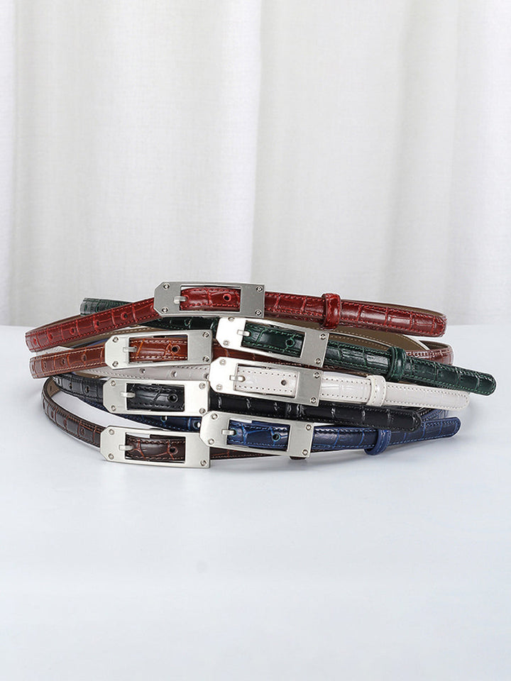 Women's Fashionable Alligator Leather Thin Belt