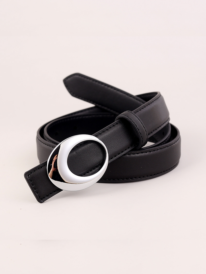 Women's Retro Silver Arc Buckle All-match Belt