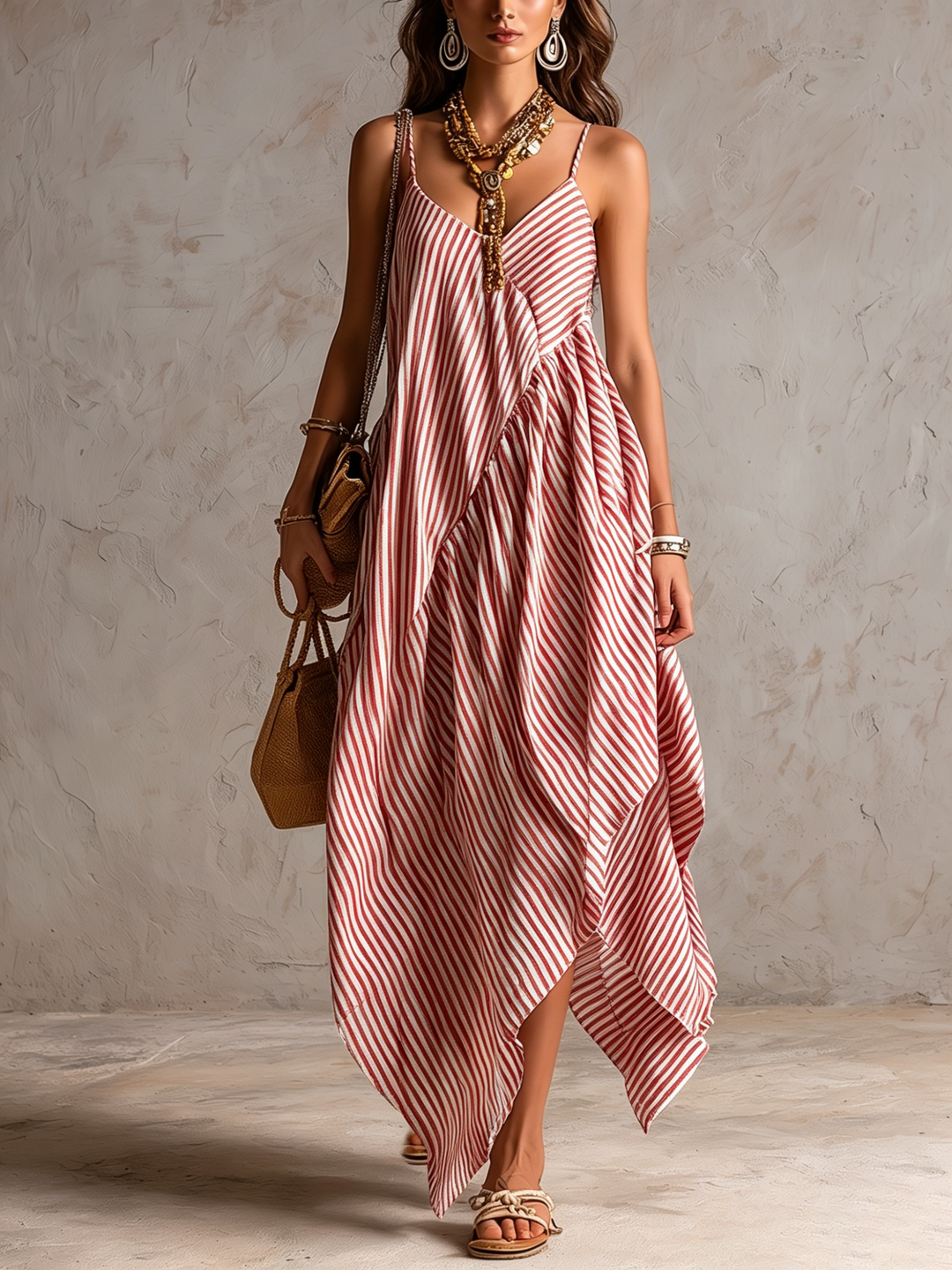 Pasiasta boho sukienka maxi