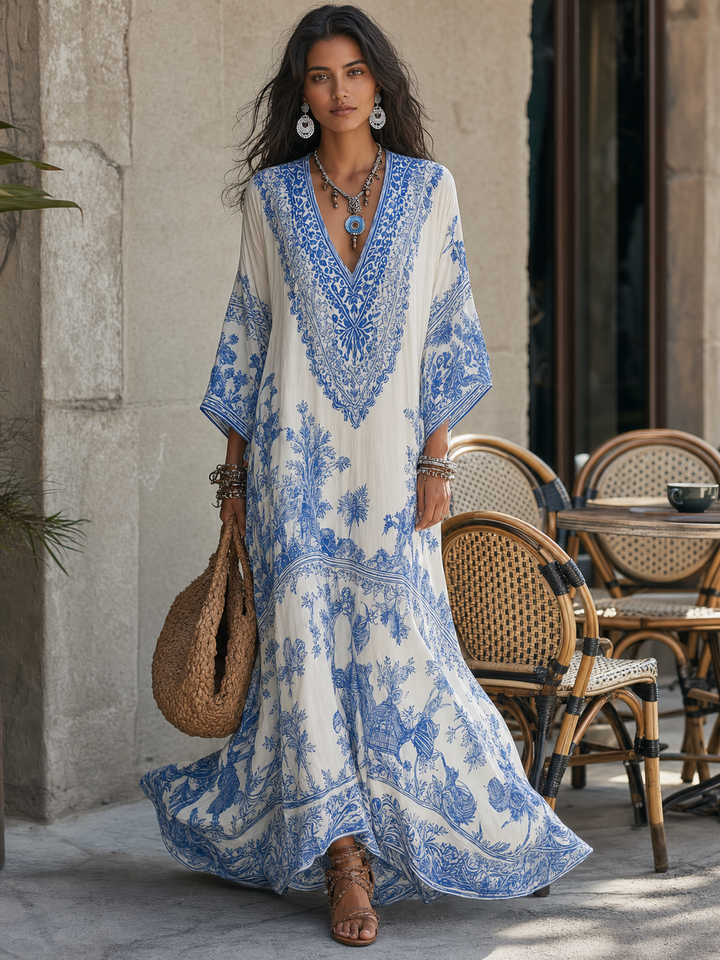 Veredeltes Porzellan-Kaftankleid