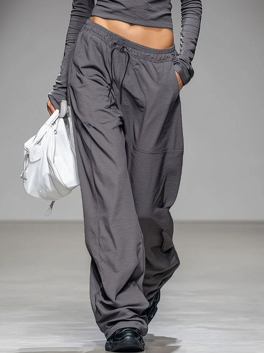 Casual Long-sleeved T-shirt And Wide-leg Pants Set