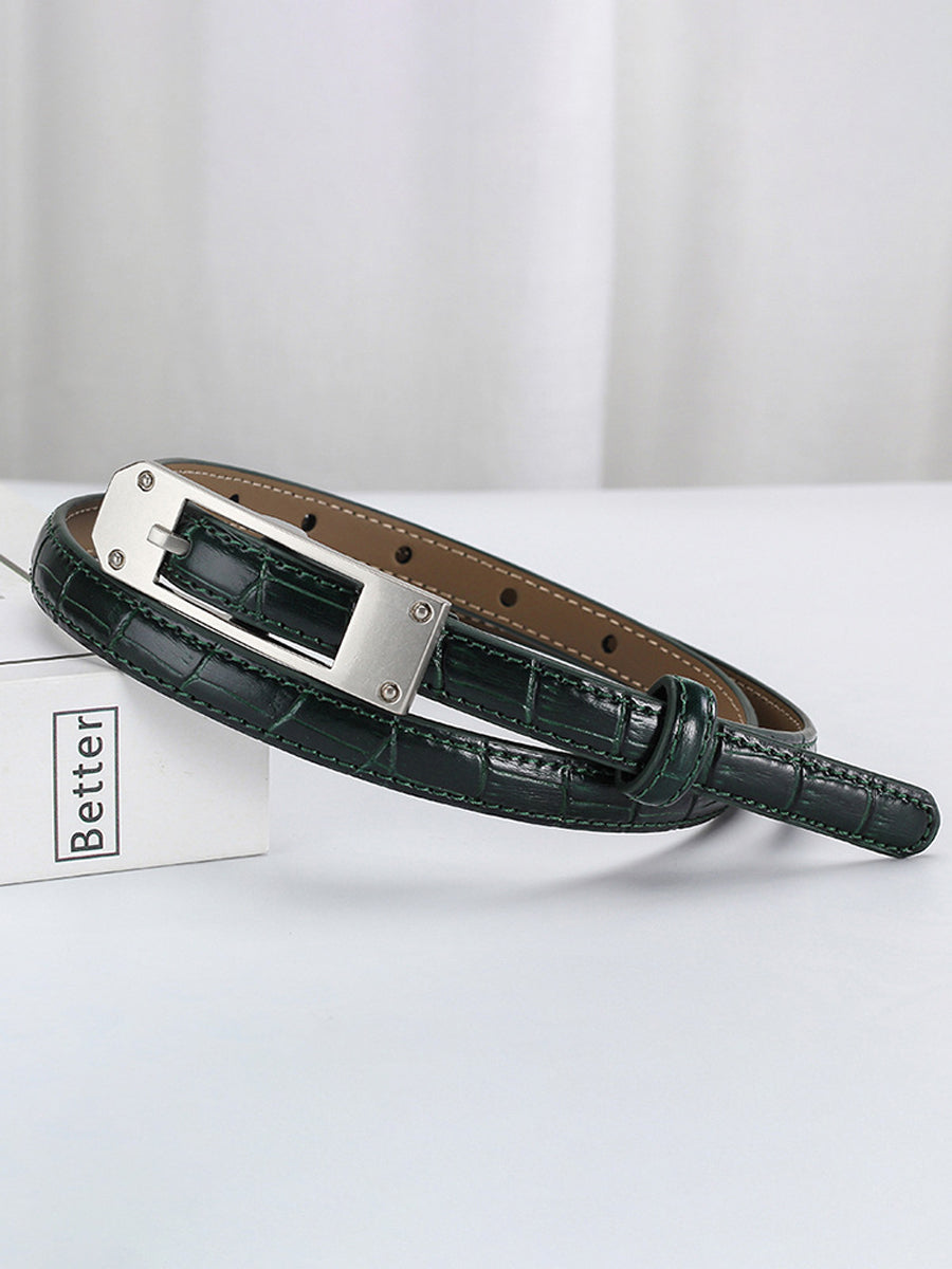 Women's Fashionable Alligator Leather Thin Belt
