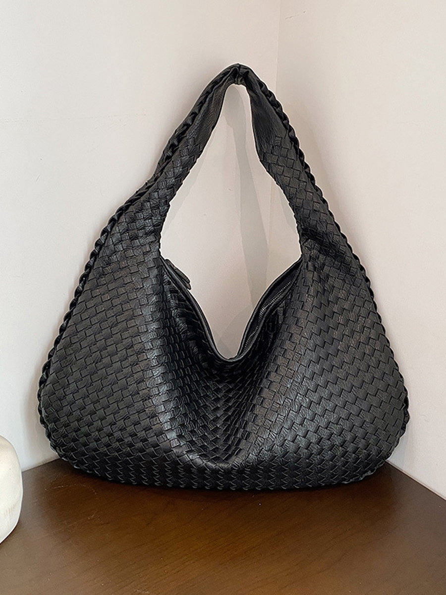 Women's Fashionable Leather Woven Bag