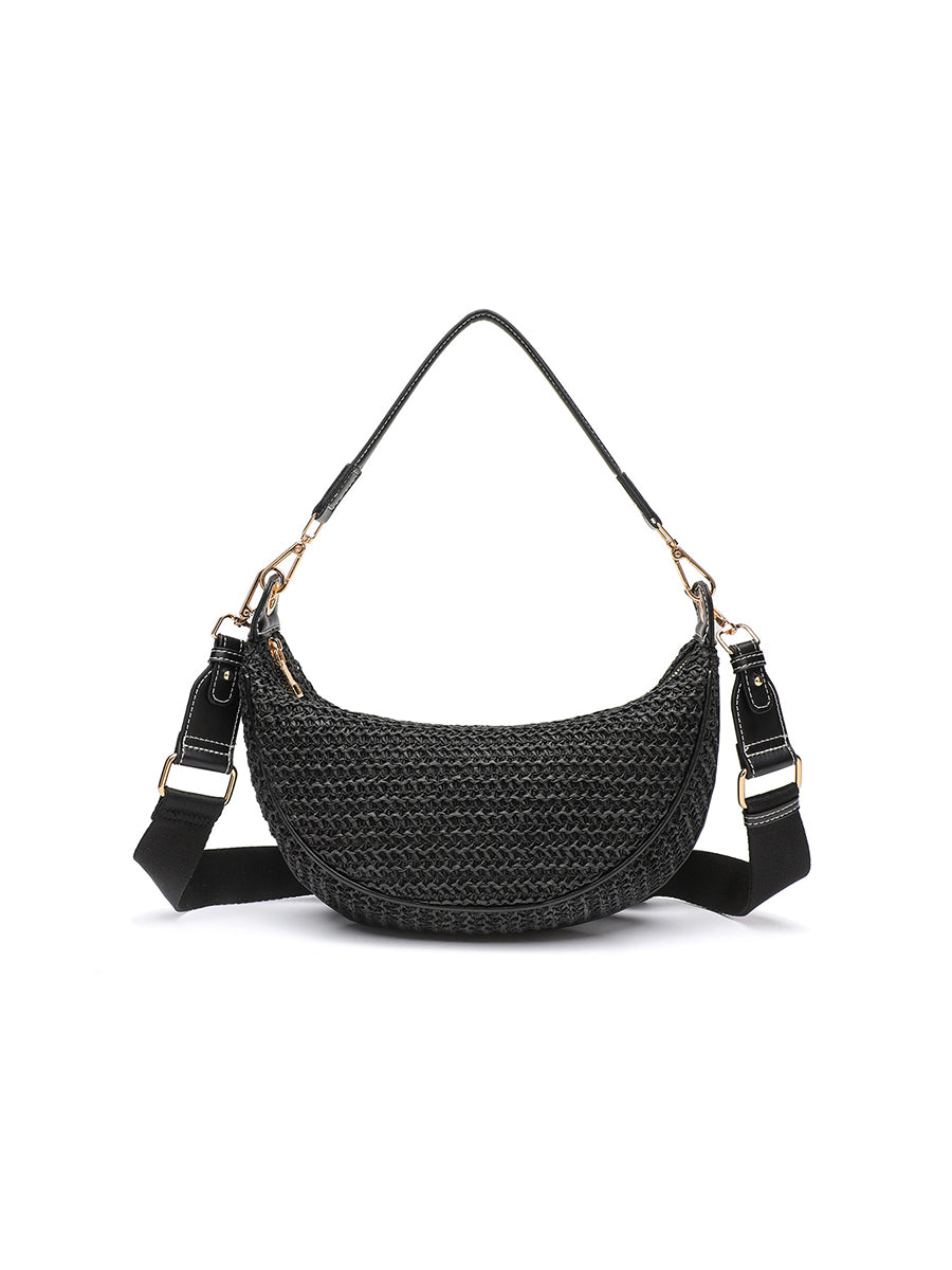 Women's Casual Shoulder Crossbody Bag Woven Underarm Bag
