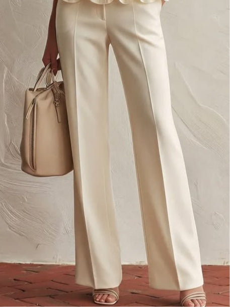 Conjunto de calças de gola alta com bainha floral