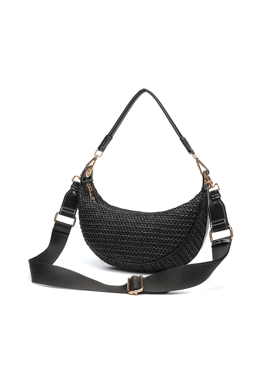 Women's Casual Shoulder Crossbody Bag Woven Underarm Bag