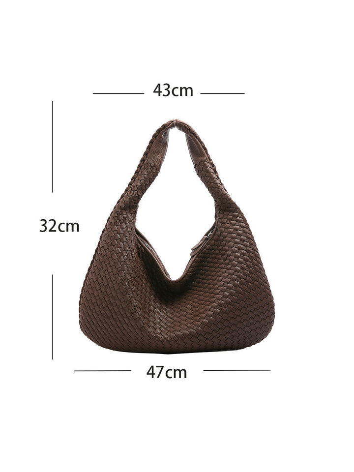 Women's Fashionable Leather Woven Bag