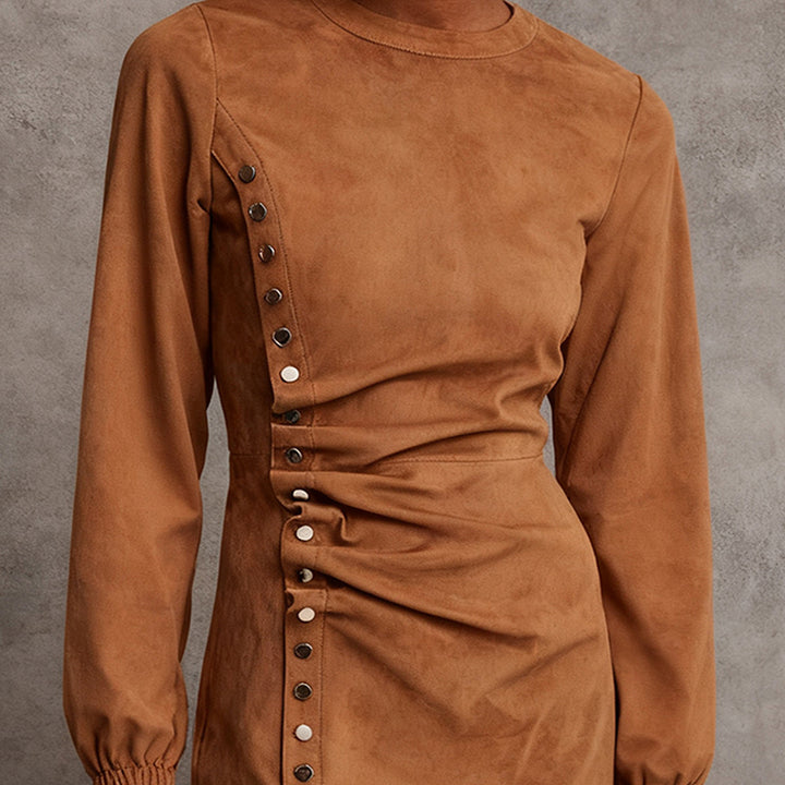 Women's Western Retro Style Autumn And Winter New Suede Dress