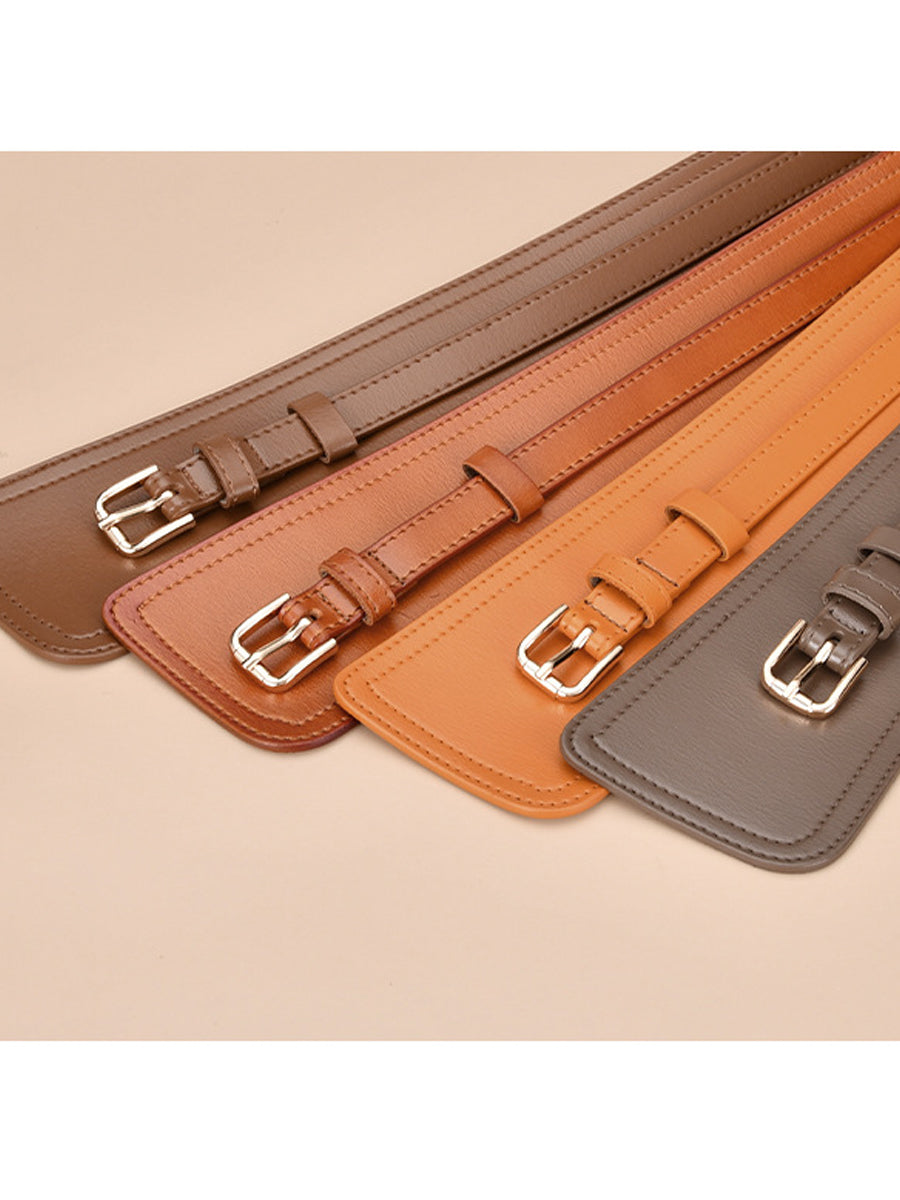 Dámský módní široký pásek z imitace kůže