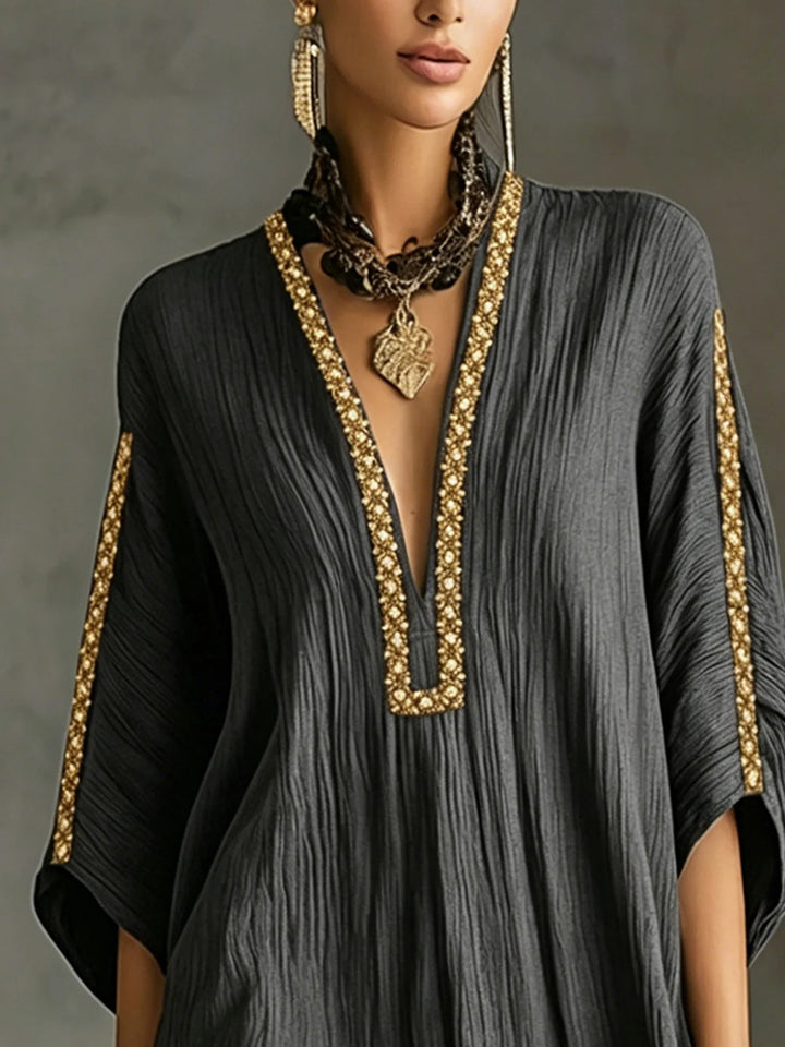 Vyšívané mini šaty kaftan