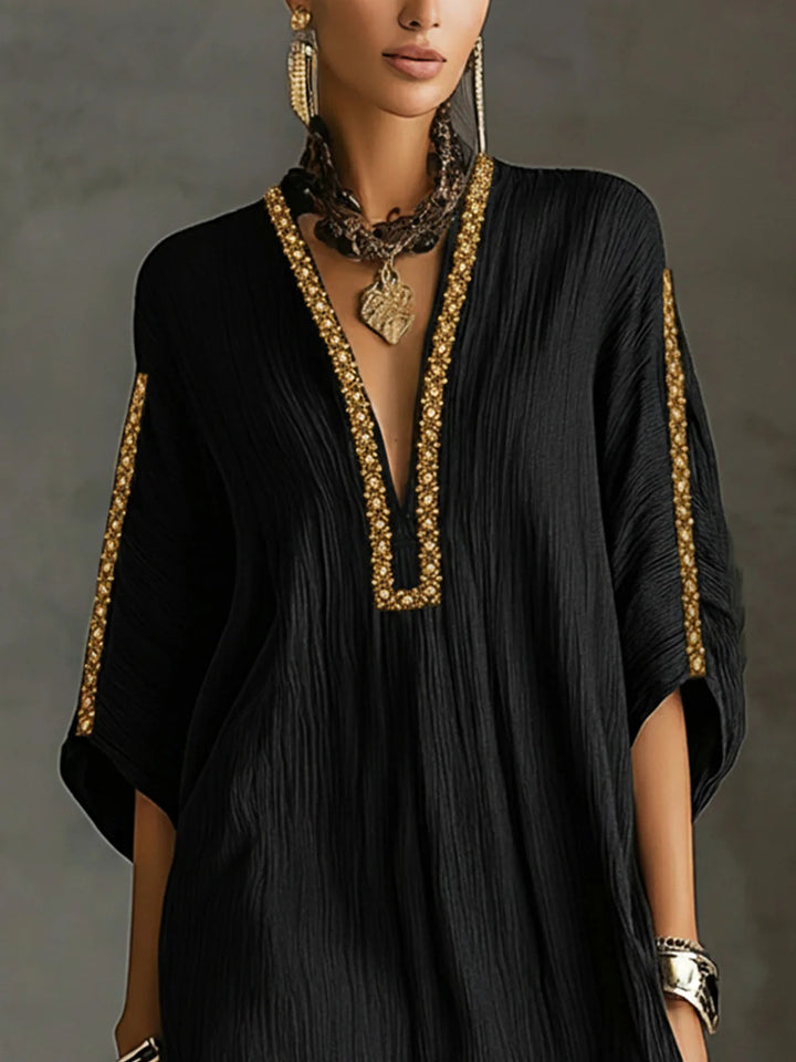 Vyšívané mini šaty kaftan