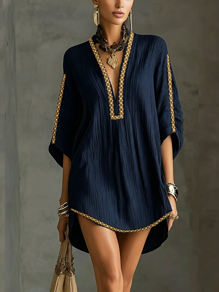 Vyšívané mini šaty kaftan